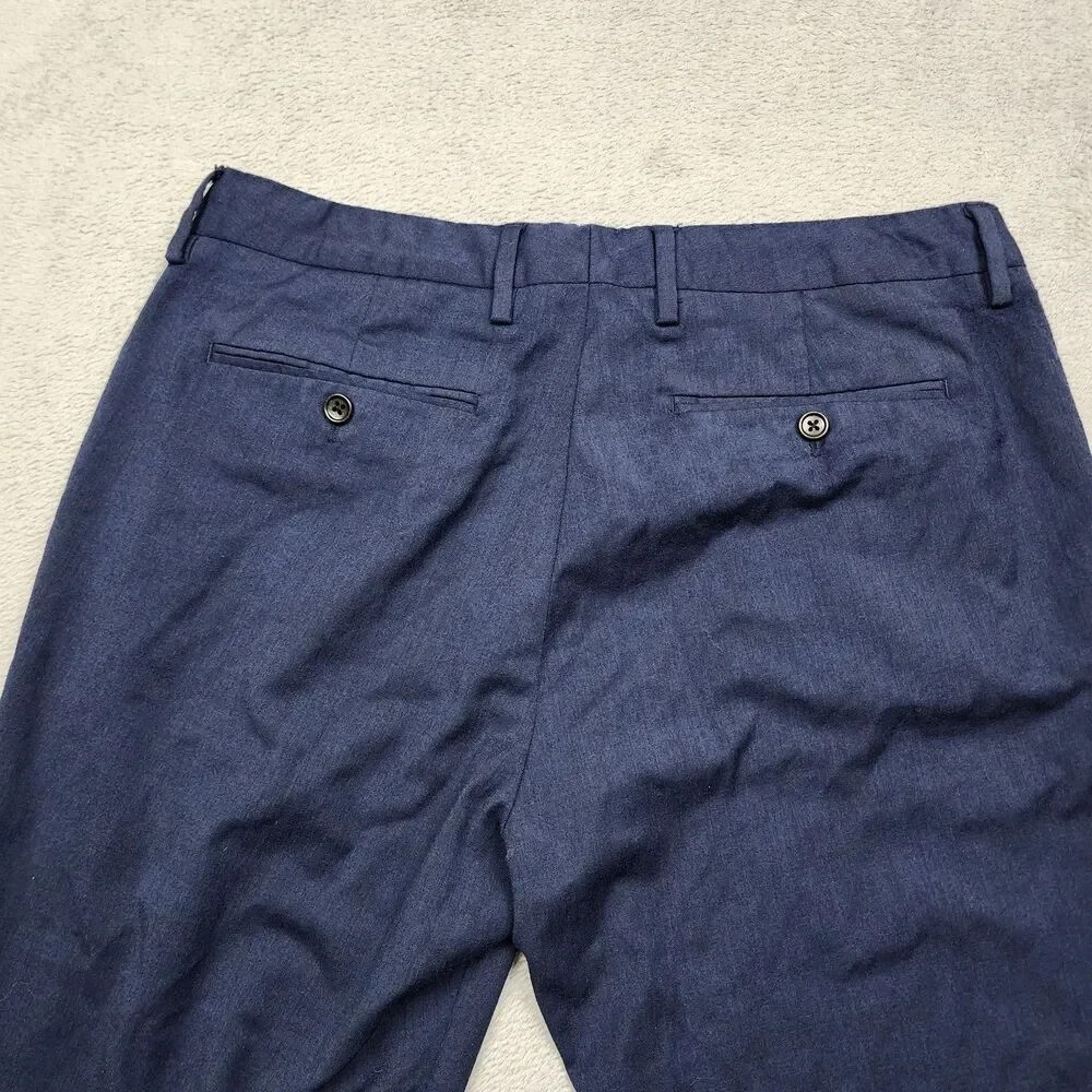Bonobos Men’s Pants Size 34 Blue Slim Fit Flat Front Straight Leg Wool Blend